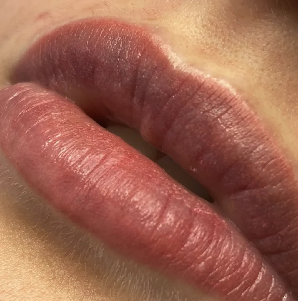 permanent lip tattoo